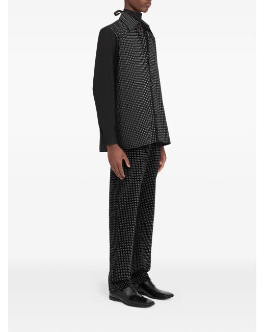 MM6 by Maison Martin Margiela Black Polka Dot-Print Long-Sleeved Shirt for men