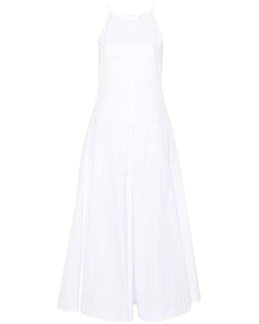 Sportmax Popeline Maxi-jurk in het White