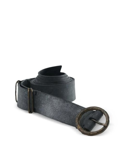 Ziggy Chen Black Round-Buckle Belt