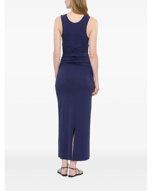 Another Tomorrow Blue Ruched Tank Dress