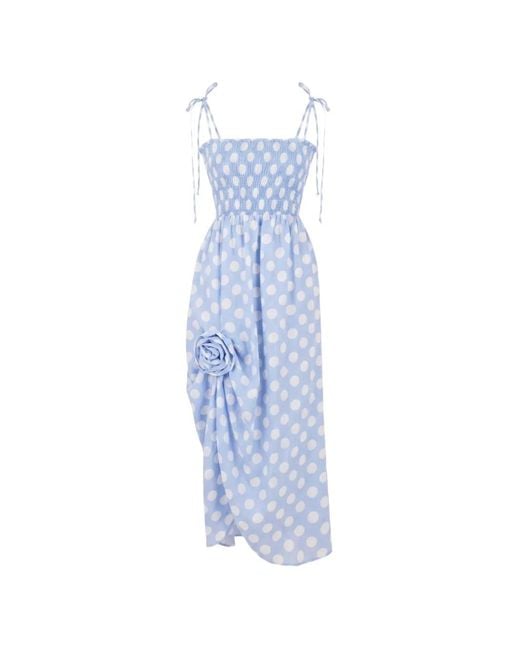 Sleeper Blue Atlanta Polka-Dot Dress