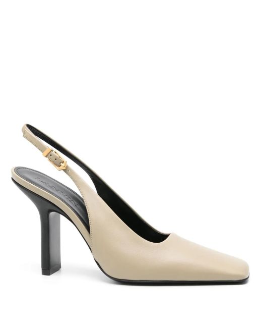 Lanvin White 95Mm Mesure Slingback Pumps