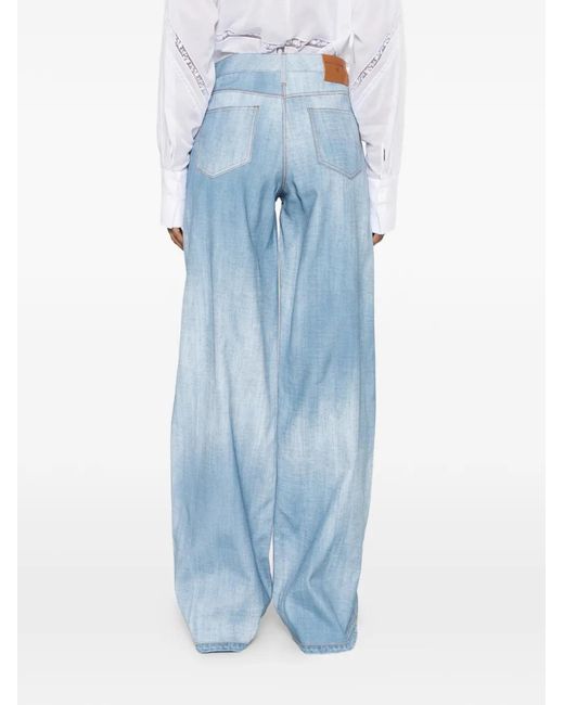 Ermanno Scervino Blue Faded-Effect Jeans