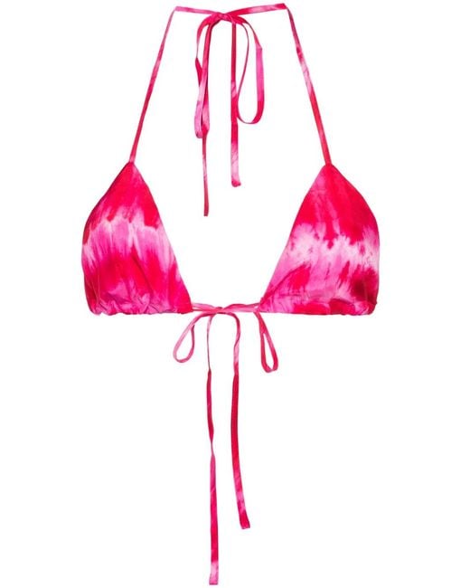 P.A.R.O.S.H. Pink Tie-Dye Silk Bralette