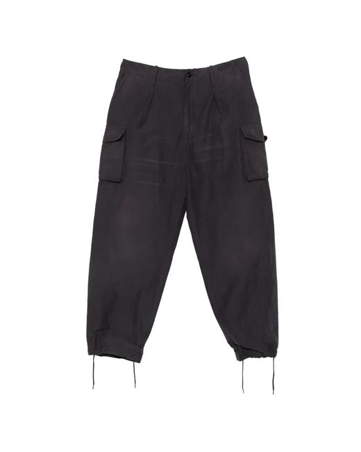Maison Margiela Blue Cargo-Pockets Tapered Trousers for men