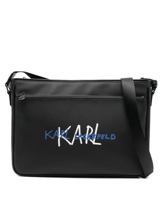 メンズ Karl Lagerfeld ロゴ Pcバッグ Black