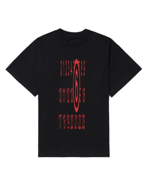 T-shirt con stampa Numbers di MM6 by Maison Martin Margiela in Black