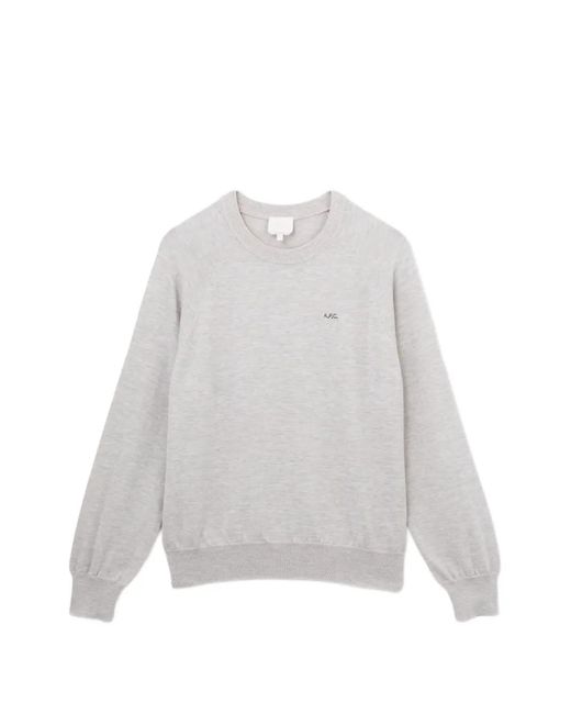 A.P.C. White Pull À Logo Imprimé Et Manches Raglan for men