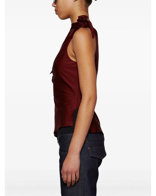 Coperni Red Asymmetric Flower Top