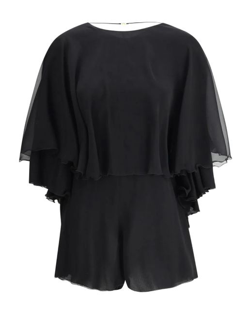 Saint Laurent Black Silk Playsuit