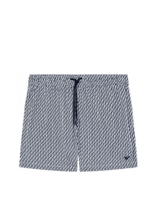 Emporio Armani Blue Patterned Swim Shorts for men
