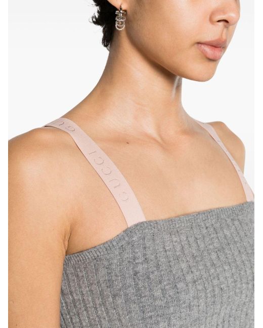 Gucci Gray Geripptes Cropped-Stricktop