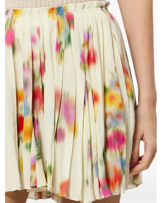 Isabel Marant White Livy Printed Pleated Skirt