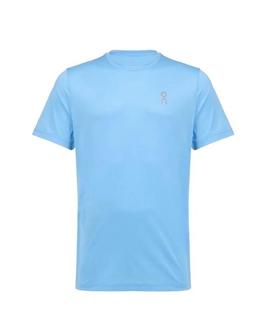 On Shoes Blue Core-T Logo-Print T-Shirt for men