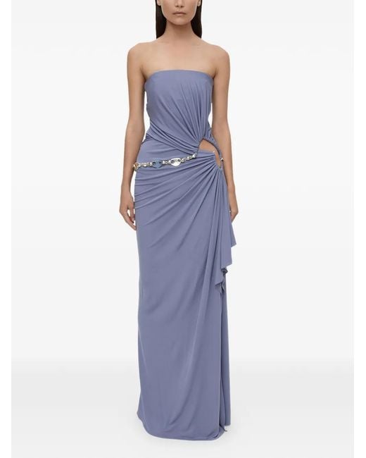 Christopher Esber Purple Crystal Strapless Gown