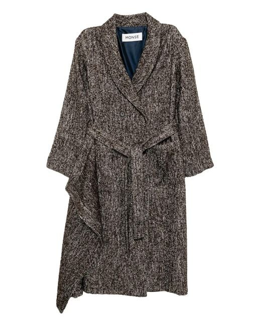 Monse Gray Shawl-Lapel Double-Breasted Coat