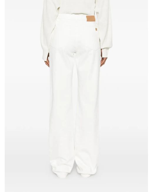 Calvin Klein White Logo-Patch Jeans