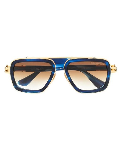 Dita Eyewear Blue Lxn-Evo Pilot-Frame Sunglasses