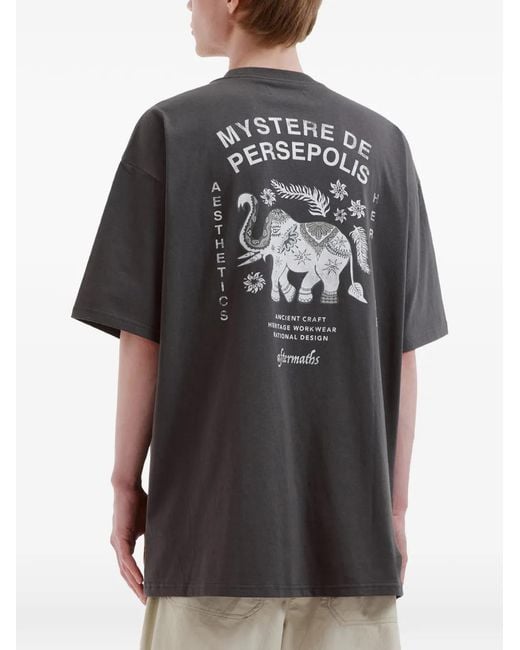 AFTERMATHS Gray Graphic-Print T-Shirt for men