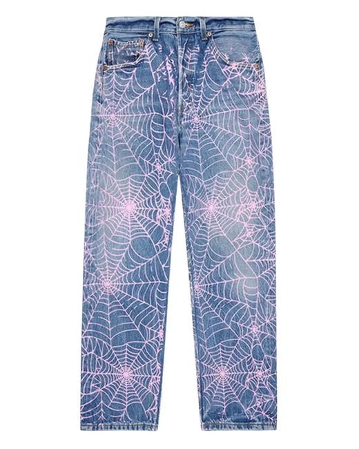 Sp5der Blue X Levi's Vintage 501 Spiderweb Jeans for men