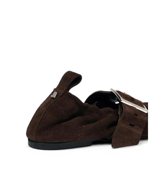 Alohas Black Sarea Buckle-Strap Ballet Flats