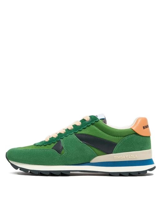 Bimba Y Lola Green Logo-Print Sneakers