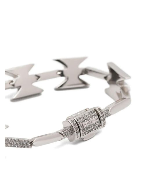 DARKAI White Razor Crystal-Embellished Wire Bracelet