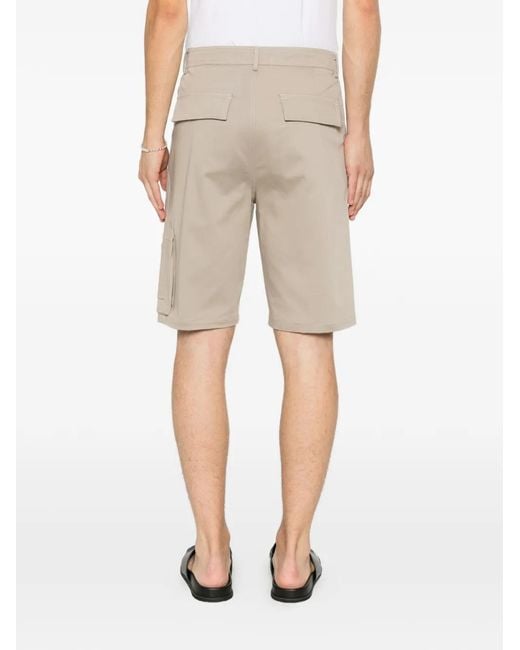 Les Hommes White Zip-Pocket Shorts for men