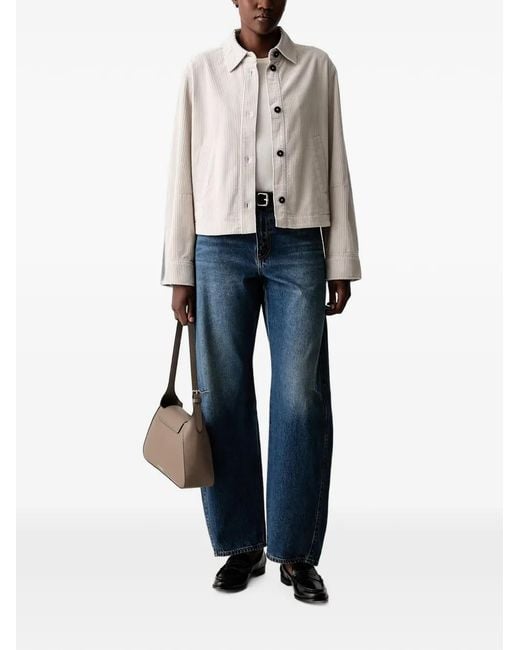 Marc O' Polo Gray Corduroy-Texture Button-Front Jacket