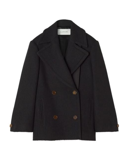 Lanvin Black Double-Breasted Long-Sleeve Jacket