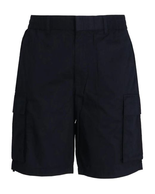 ARMANI EXCHANGE Blue Twill Cargo Shorts for men