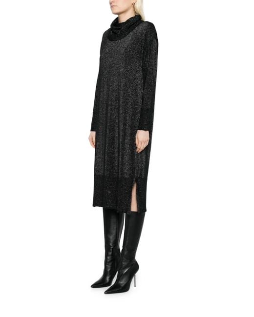 N.Peal Cashmere Black Roll-Neck Dress