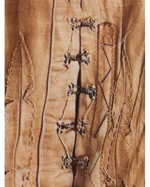 KNWLS Brown Mockneck Buttoned Top