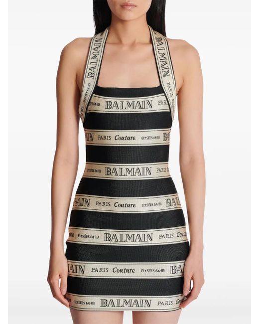 Balmain Black Short Dress With Open Back