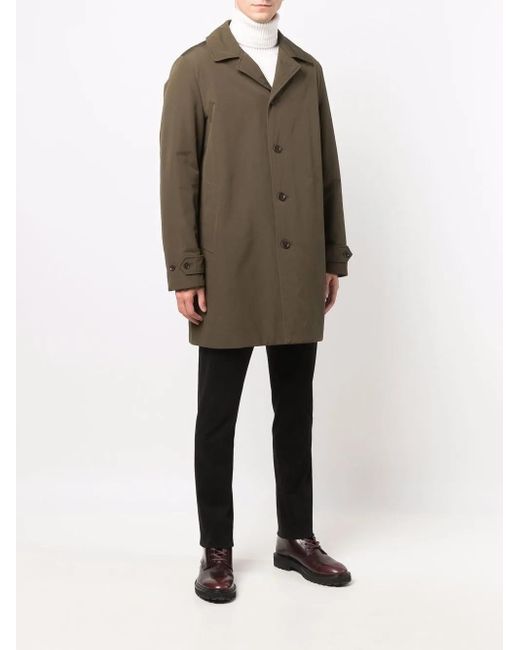 Aspesi Green Single-Breasted Tailored Coat for men