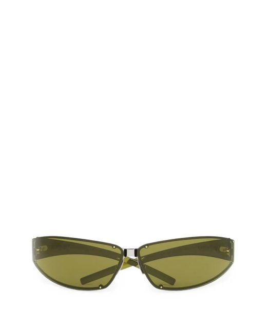 Saint Laurent Green Geometric-Frame Sunglasses