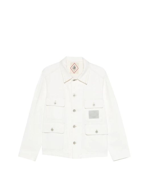 C P Company White Pocket Jacket for men