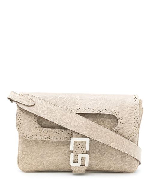 Sarah Chofakian Bolsa Leather Clutch Bag in Natural | Lyst