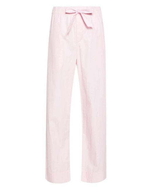 Tekla Pink Pyjama-Hose aus Popeline