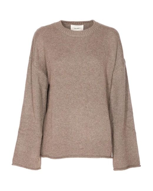 Lisa Yang Brown Kristy Crew-Neck Cashmere Sweater