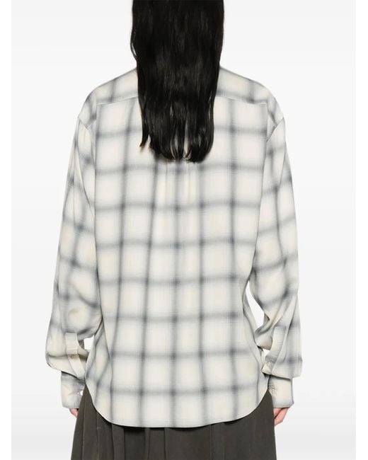 Our Legacy White Forever Plaid-Pattern Shirt