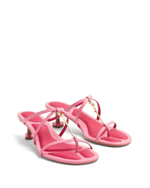 Jacquemus Pink Le Chouchou 'les Sandales Basses Pralu' Heels