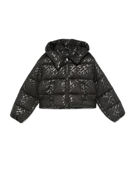 Plumífero con logo estampado Pinko de color Black
