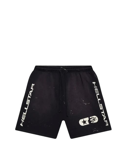 HELLSTAR Blue Studios Logo-Print Shorts for men