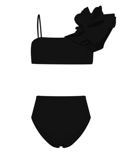 Maygel Coronel Black Costa Ruffled Bikini Set