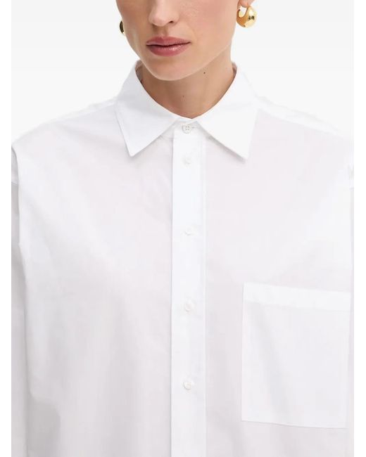 Boss White Pocket-detail Shirt