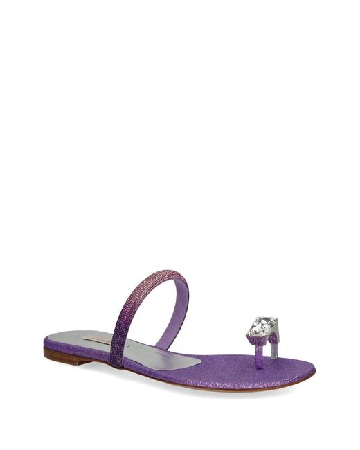 Casadei Purple Ring-Detail Slides