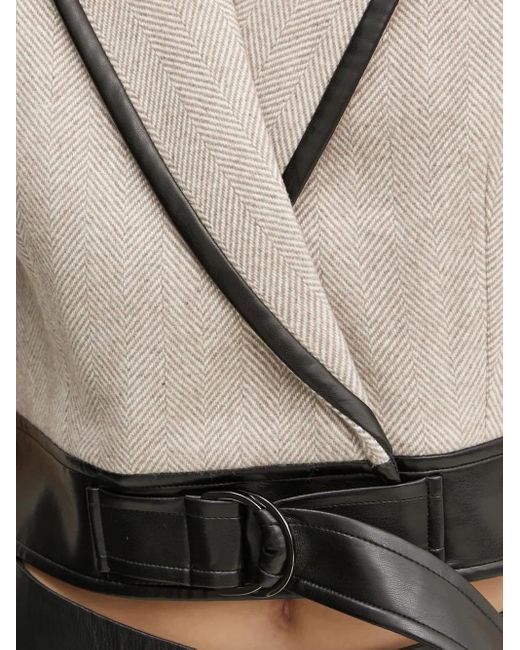 Bruuns Bazaar Natural Belted Herringbone Top