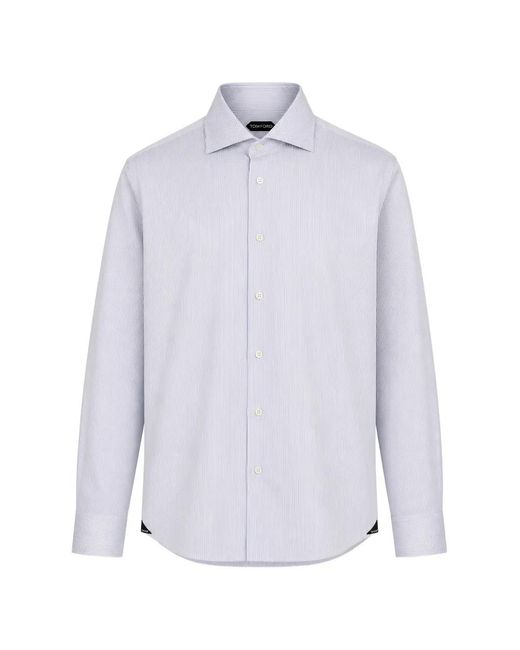 Tombolini White Vertical-Stripe Long-Sleeve Shirt for men