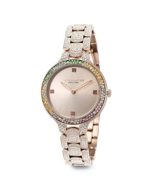COACH Metallic Chelsea Crystal-Embellished 32Mm Watch